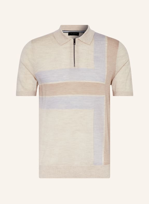 TED BAKER Knitted polo shirt AMBLER TAUPE