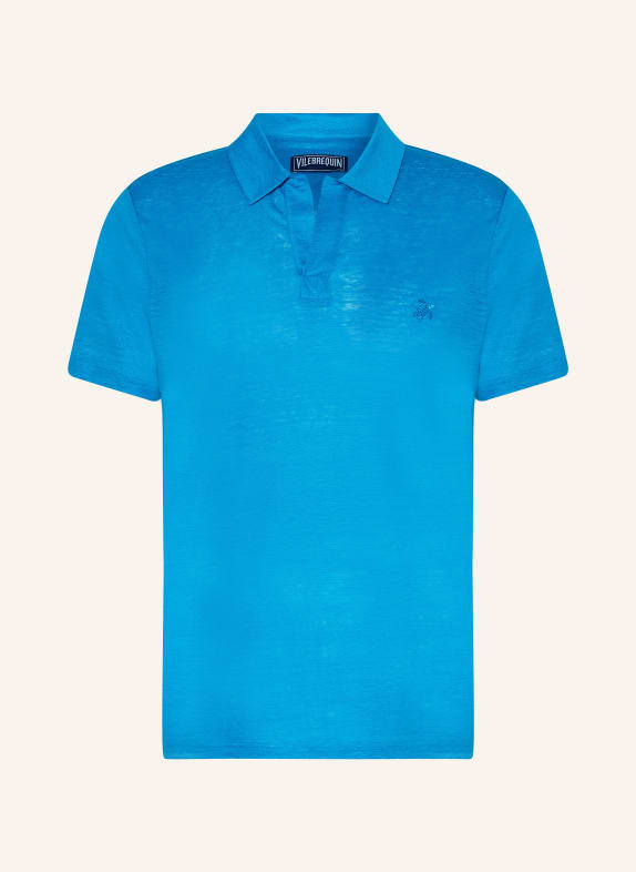 VILEBREQUIN Polo shirt made of linen TURQUOISE