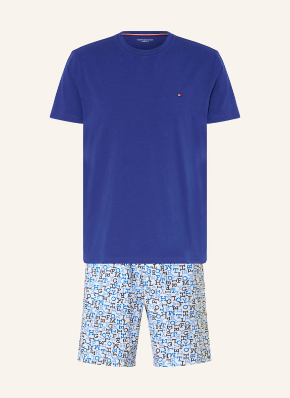 TOMMY HILFIGER Shorty pajamas DARK BLUE/ WHITE/ BLUE