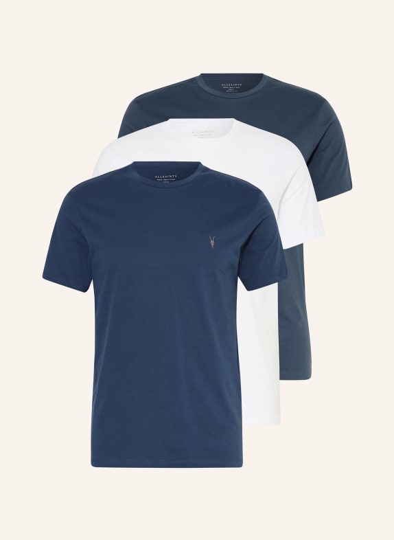 ALLSAINTS 3-pack T-shirts TONIC WHITE/ BLUE/ DARK BLUE