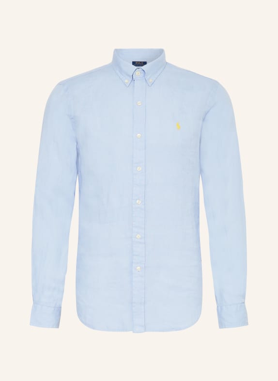 POLO RALPH LAUREN Linen shirt slim fit LIGHT BLUE