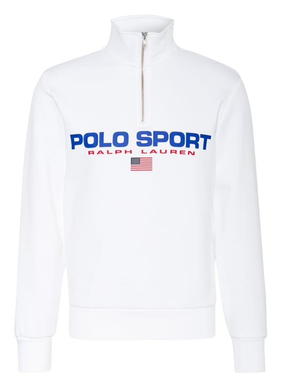 POLO SPORT Sweatshirt fabric half-zip sweater WHITE/ BLUE/ RED