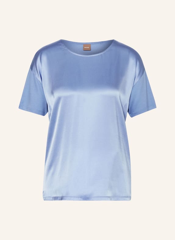 BOSS Shirt blouse ESANDY in mixed materials made of silk LIGHT BLUE