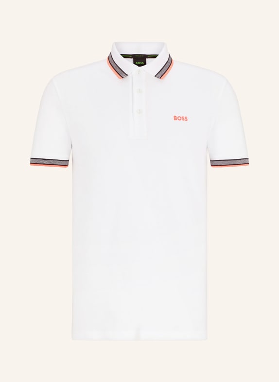 BOSS Piqué polo shirt PADDY CURVED regular fit WHITE
