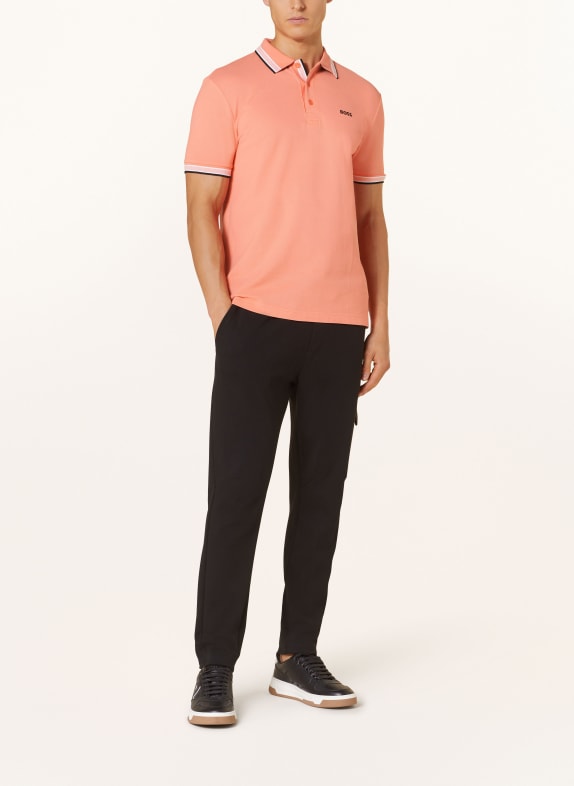 BOSS Polokošile z piké PADDY CURVED Regular Fit TMAVĚ ORANŽOVÁ