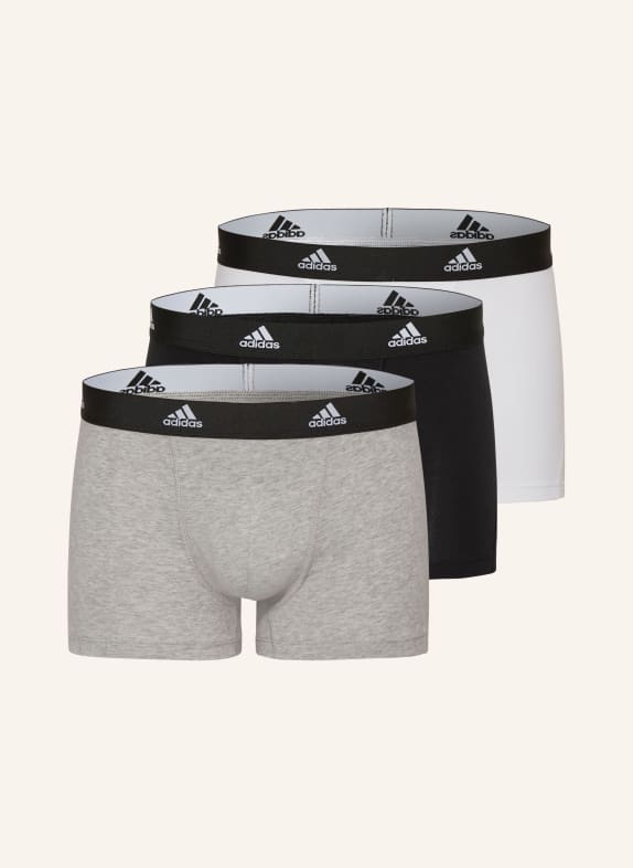 adidas 3-pack boxer shorts ACTIVE FLEX COTTON BLACK/ GRAY/ WHITE