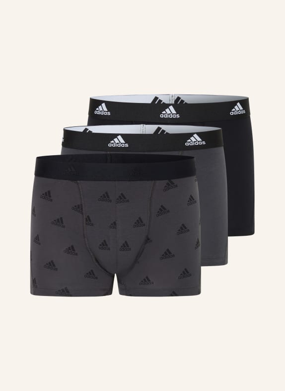 adidas 3-pack boxer shorts ACTIVE FLEX COTTON BLACK/ GRAY