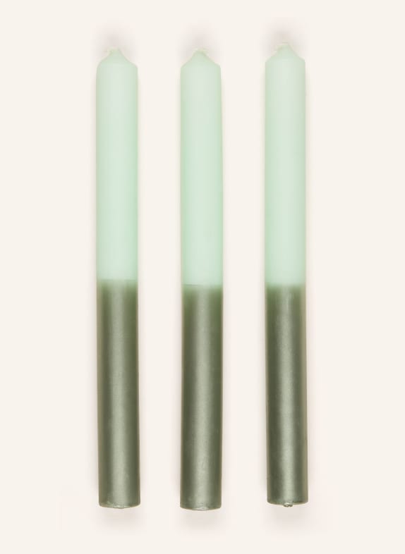 Candy Candle Set of 3 taper candles PRETTY PEPPERMINT MINT