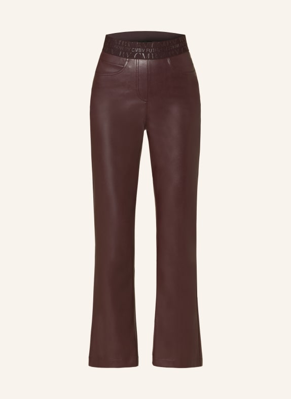 CAMBIO Trousers FELICE in leather look DARK RED