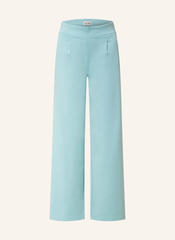 ICHI Wide leg trousers IHKATE in jersey TURQUOISE