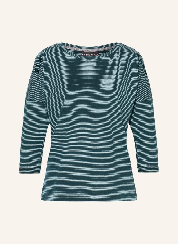 ELBSAND Shirt VEERA with 3/4 sleeves TEAL/ WHITE