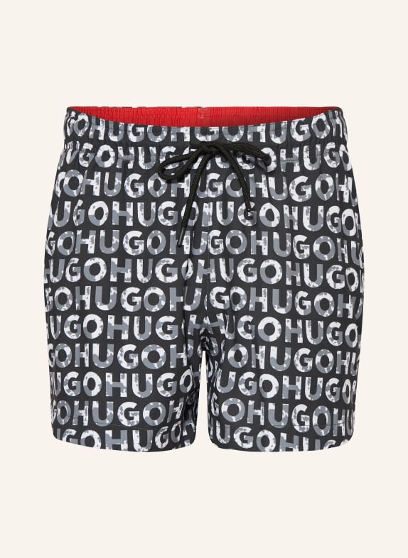 HUGO Swim shorts TORTUGA BLACK/ GRAY/ WHITE