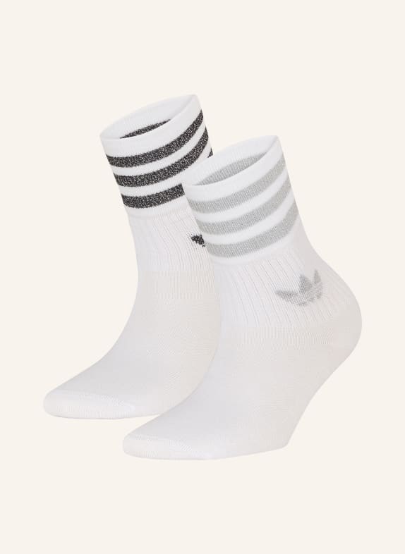 adidas Originals Ponožky MID-CUT GLITTER CREW s třpytivou přízí, 2 páry v balení WHITE/GRETWO/BLACK