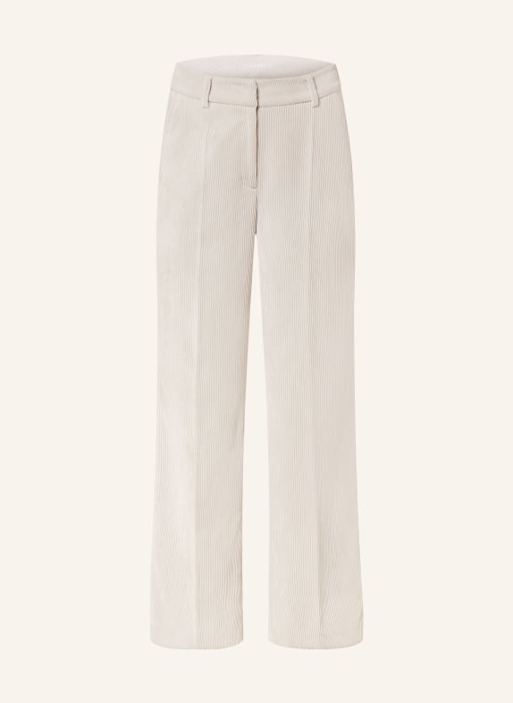 CAMBIO Wide leg trousers AMELIE made of corduroy CREAM