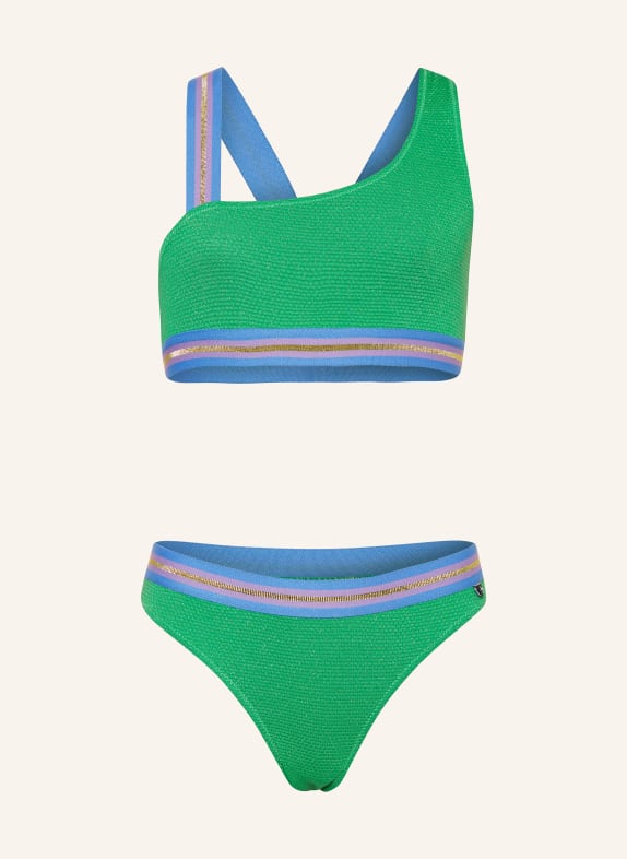 molo Bustier-Bikini NICOLA mit UV-Schutz 50+ GRÜN/ LILA/ GOLD