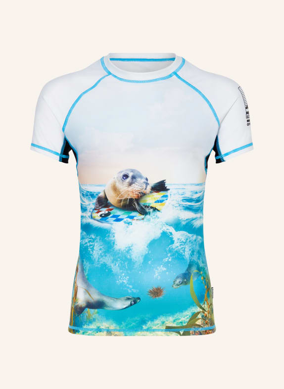 molo T-Shirt NEPTUNE mit UV-Schutz 50+ TÜRKIS/ HELLGRAU