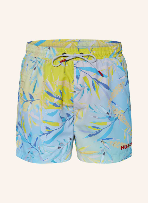 HUGO Swim shorts CALALA YELLOW/ LIGHT BLUE