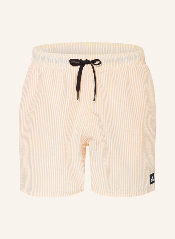 adidas Swim shorts STRIPEY CLASSICS SHORT LENGTH LIGHT ORANGE/ WHITE