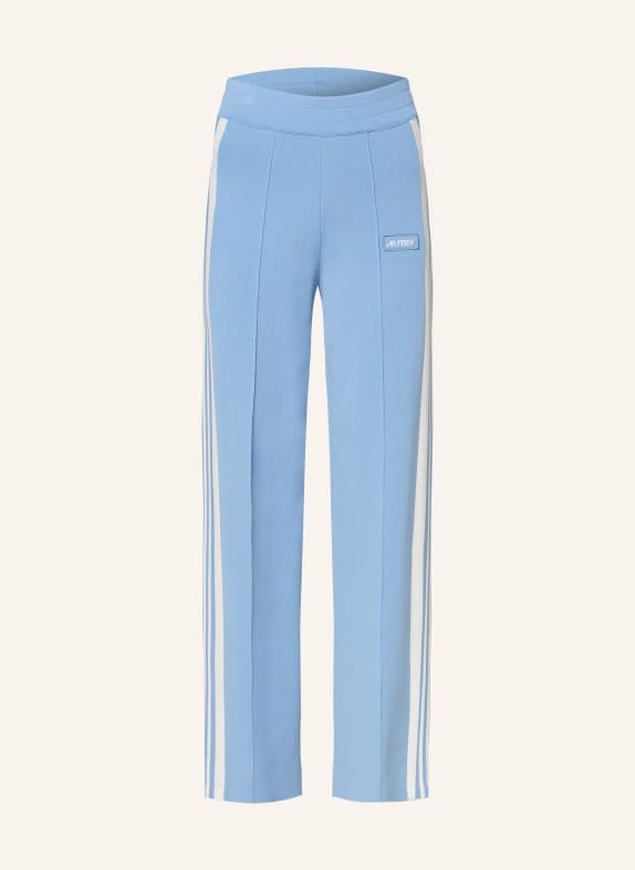 AUTRY Trousers with tuxedo stripes LIGHT BLUE/ WHITE