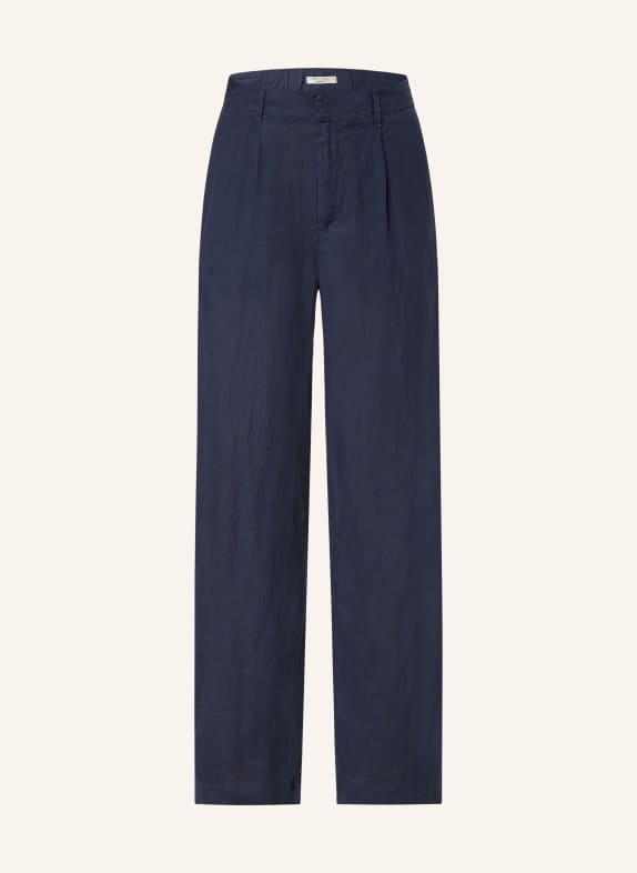 gina tricot Linen trousers DARK BLUE