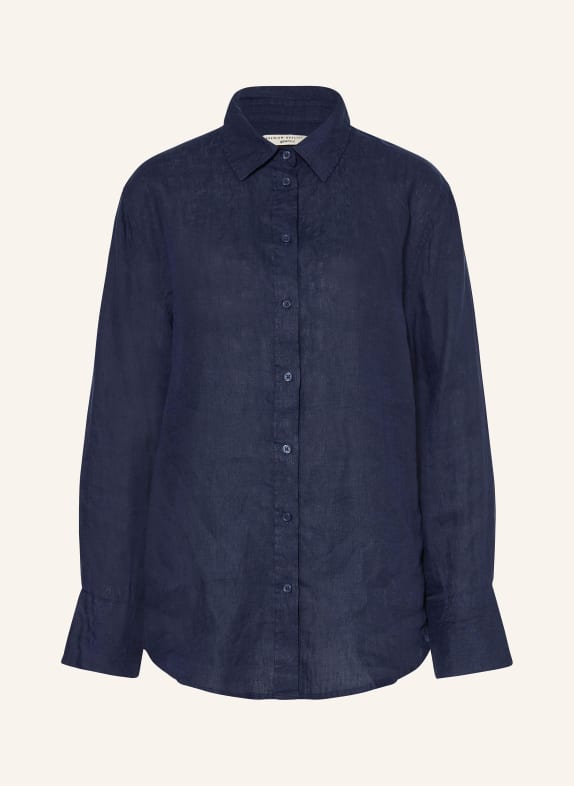 gina tricot Shirt blouse made of linen DARK BLUE