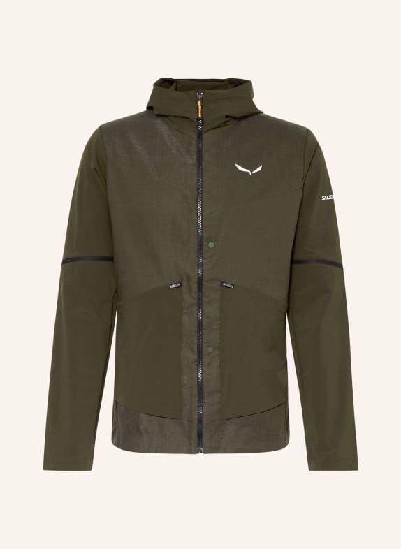 SALEWA Outdoor jacket PUEZ HEMP DURASTRETCH with detachable sleeves DARK GREEN