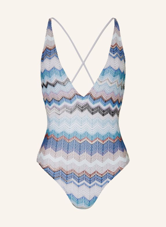 MISSONI Swimsuit with glitter thread BLUE/ WHITE/ BROWN
