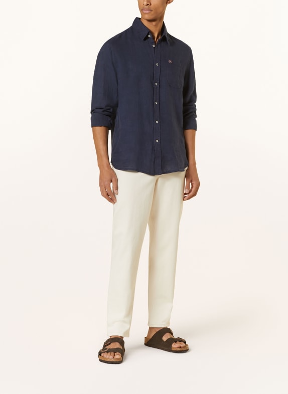 NAPAPIJRI Chemise en lin G-LINEN LS coupe regular BLEU FONCÉ