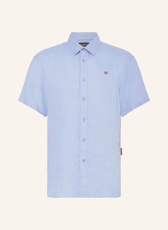 NAPAPIJRI Short sleeve shirt G-LINEN regular fit LIGHT BLUE