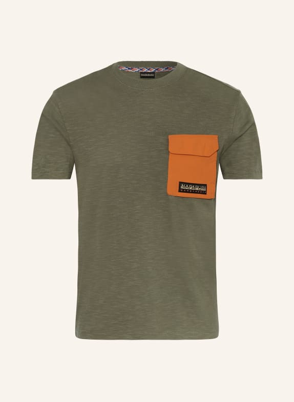 NAPAPIJRI T-shirt S-TEPEES GREEN/ ORANGE