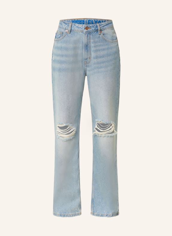 HUGO BLUE Straight jeans ELYAH 442 TURQUOISE/AQUA