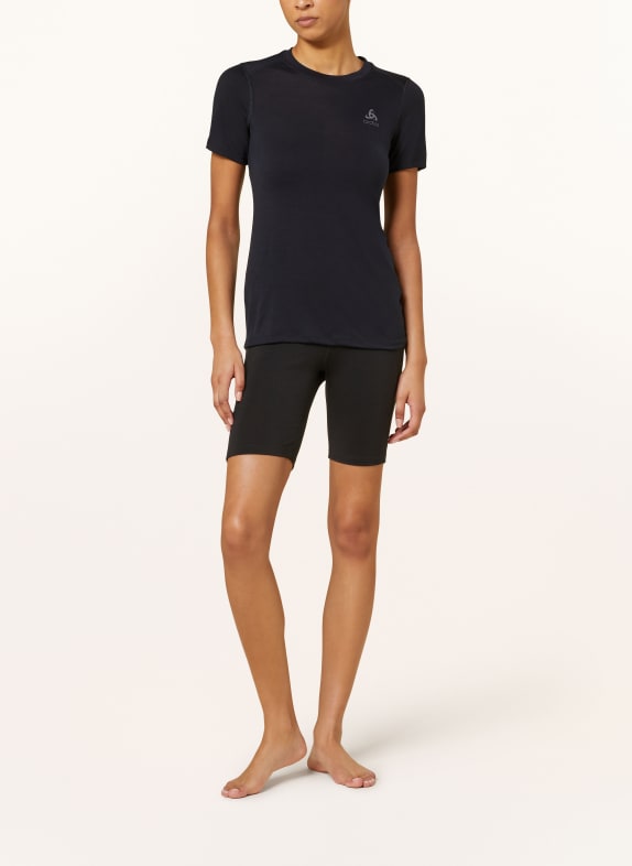 odlo Functioneel shirt NATURAL MERINO 160 van merinowol ZWART