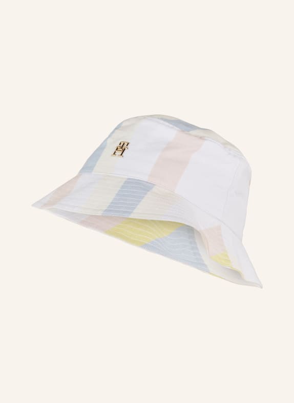 TOMMY HILFIGER Bucket hat with linen LIGHT BLUE/ WHITE/ LIGHT PINK