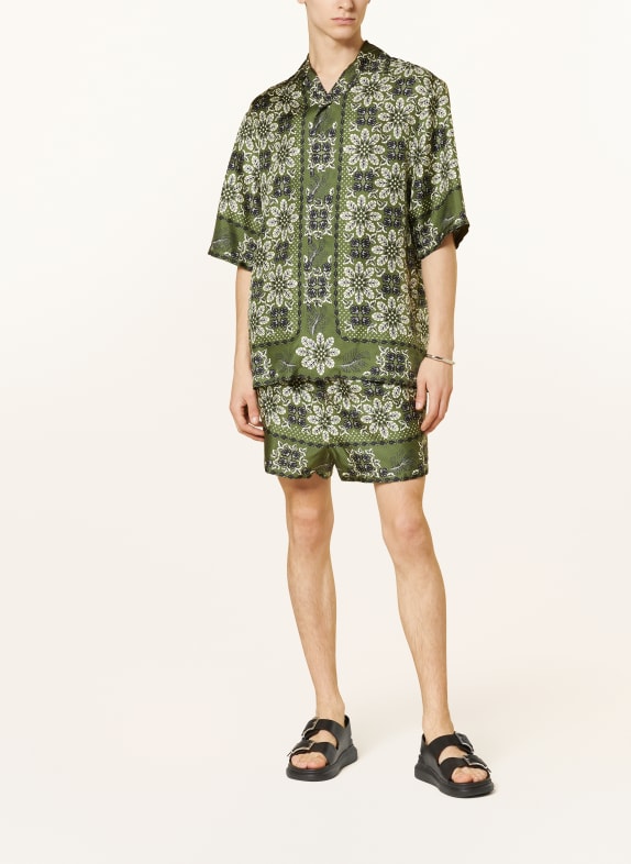 ETRO Resort shirt comfort fit in silk GREEN/ BLACK/ WHITE