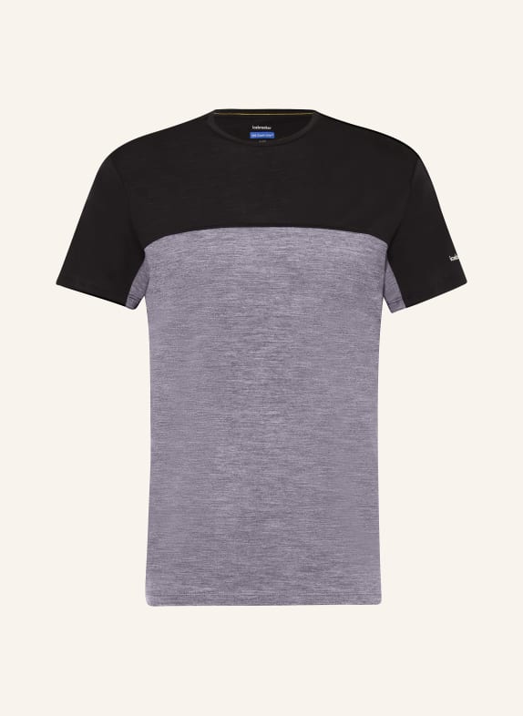 icebreaker T-shirt S125 COOL-LITE™ SPHERE III with merino wool GRAY/ BLACK