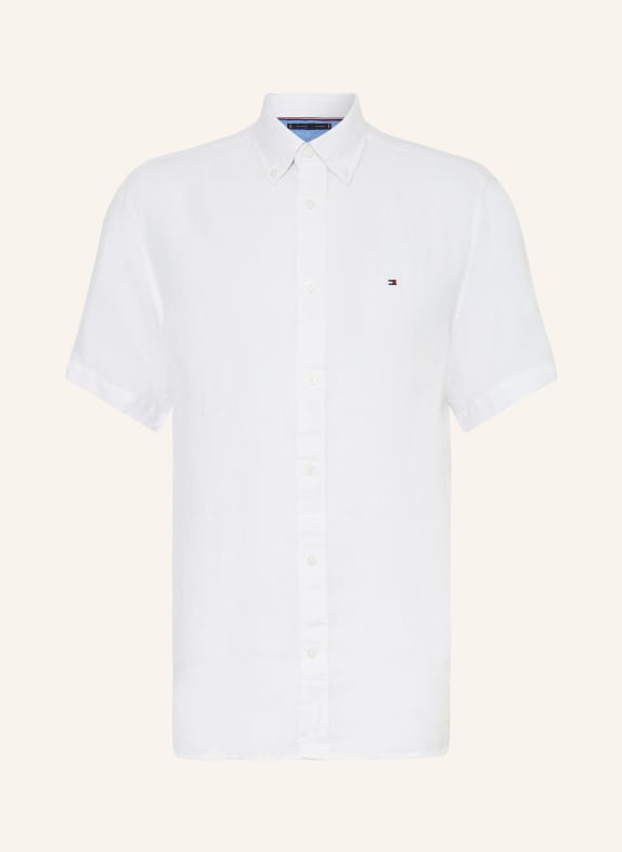 TOMMY HILFIGER Short sleeve shirt regular fit made of linen WHITE