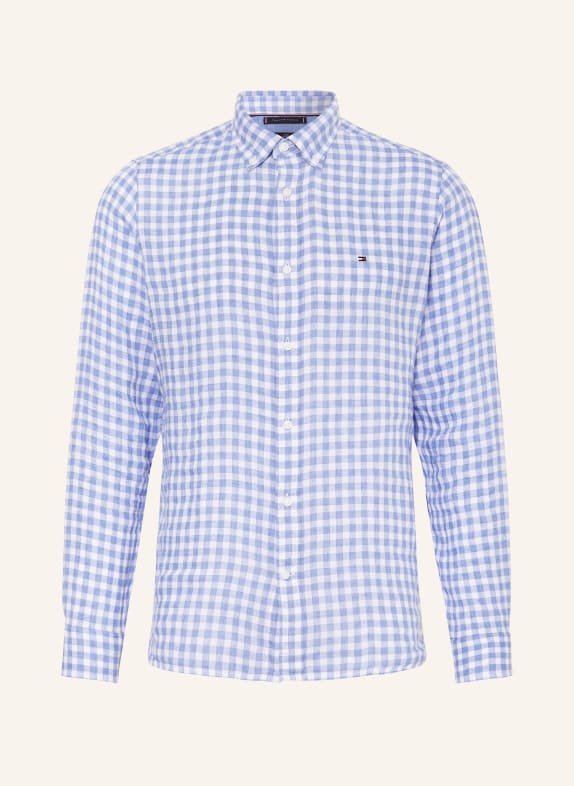 TOMMY HILFIGER Linen shirt slim fit LIGHT BLUE/ WHITE