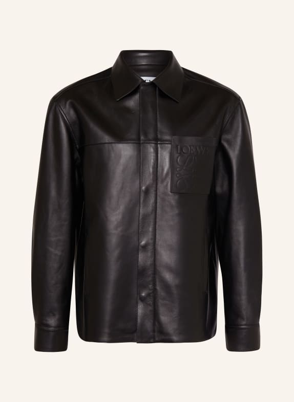 LOEWE Leather overshirt BLACK