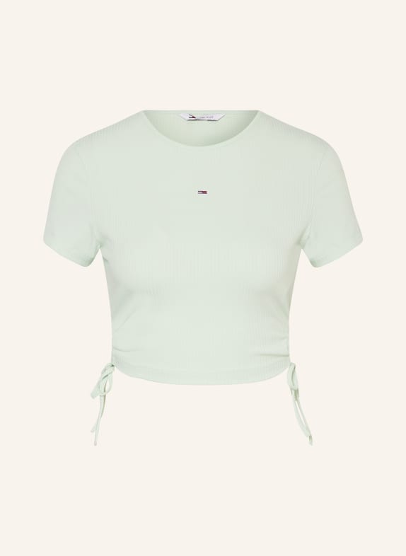 TOMMY JEANS Cropped shirt LIGHT GREEN