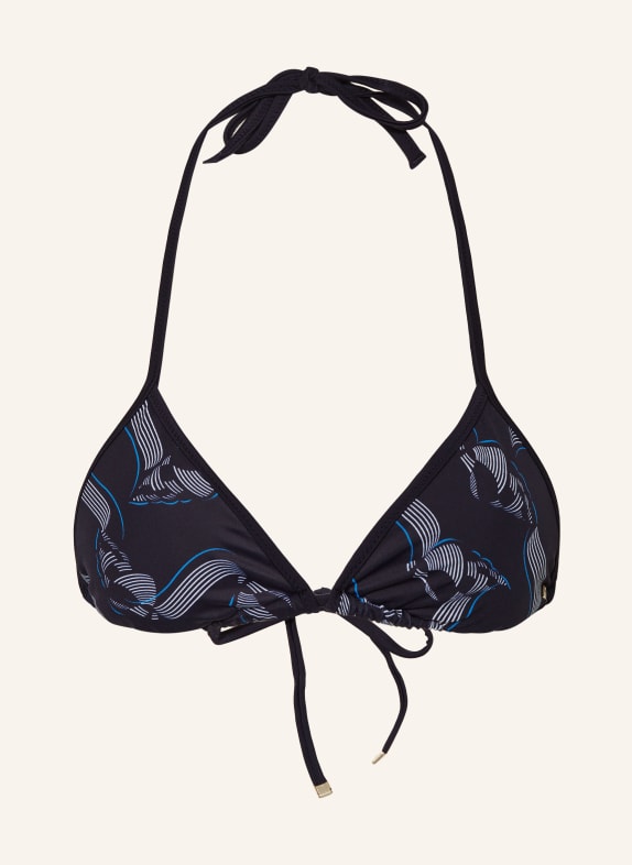 TOMMY HILFIGER Triangle bikini top DARK BLUE/ WHITE/ TURQUOISE
