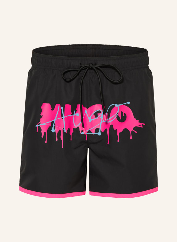 HUGO Swim shorts CISCO BLACK/ PINK
