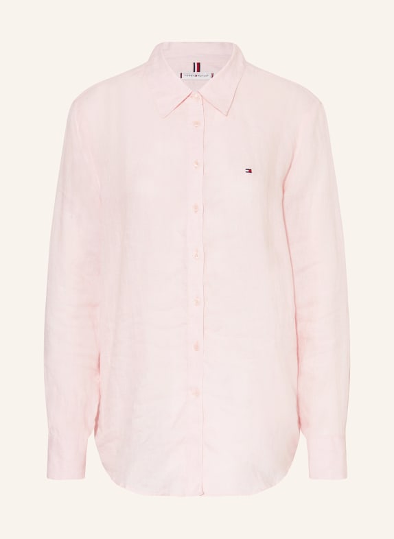 TOMMY HILFIGER Lněná košilová halenka TJQ Whimsy Pink