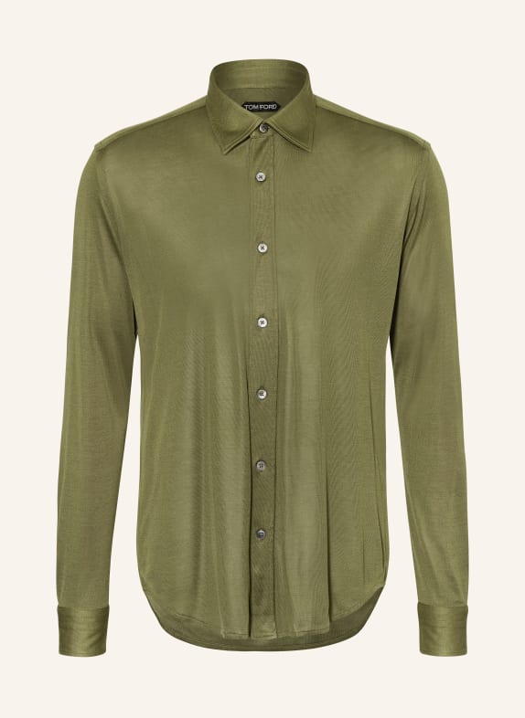 TOM FORD Silk shirt relaxed fit OLIVE