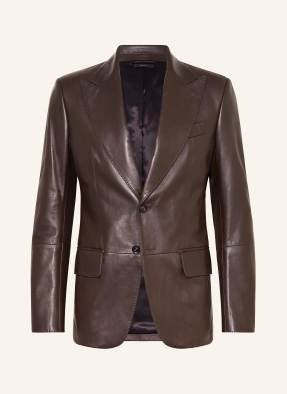 TOM FORD Leather tailored jacket KB440 CHOCOLATE