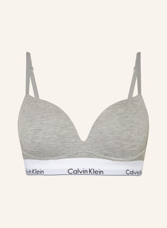 Calvin Klein Push-up podprsenka MODERN COTTON SVĚTLE ŠEDÁ
