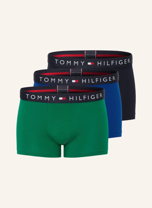 TOMMY HILFIGER 3er-Pack Boxershorts GRÜN/ BLAU/ DUNKELBLAU
