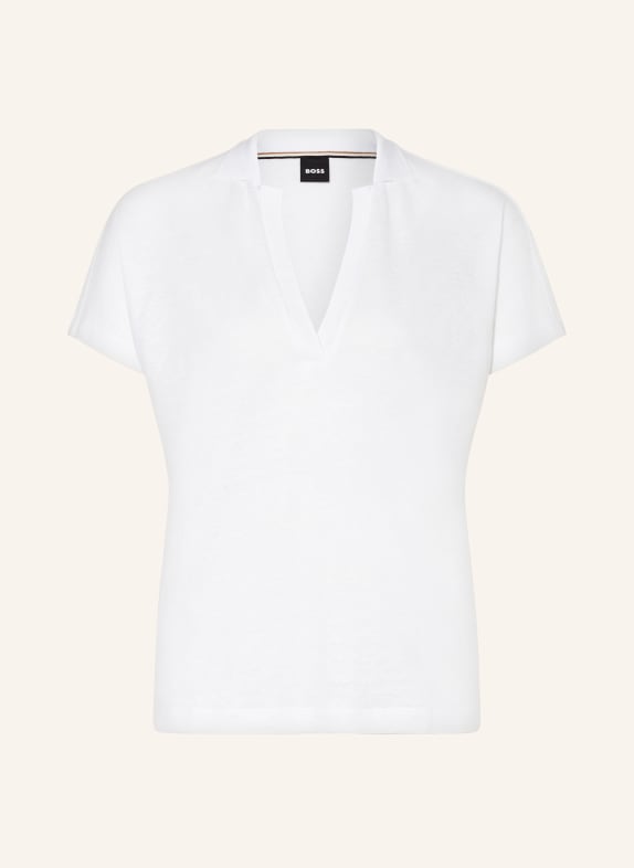 BOSS T-shirt ENELINA made of linen WHITE