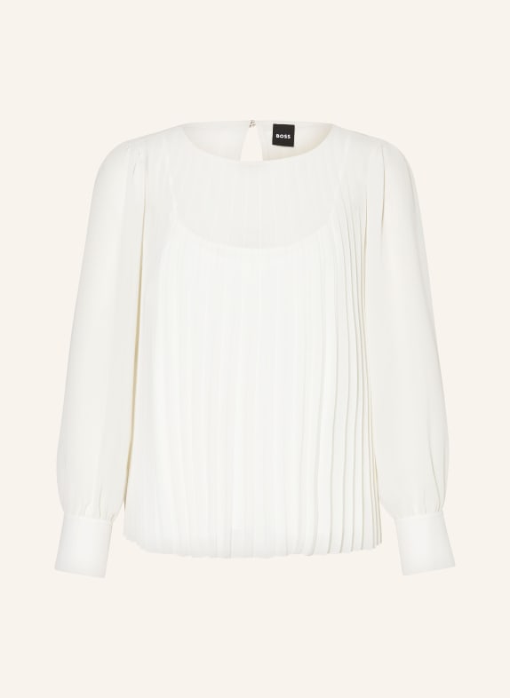BOSS Shirt blouse BIPUNA with pleats WHITE