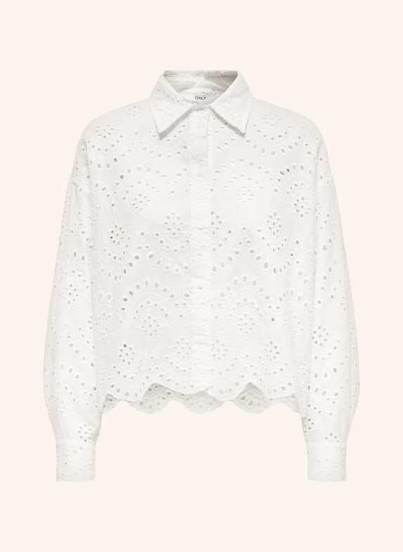 ONLY Shirt blouse with broderie anglaise ECRU