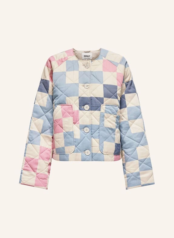ONLY Quilted jacket BEIGE/ LIGHT BLUE/ LIGHT RED